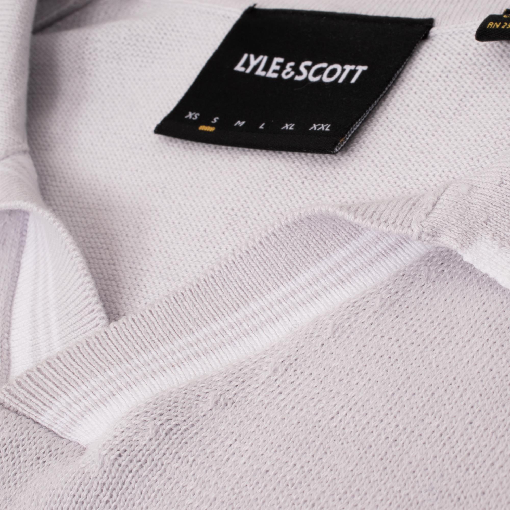 Lyle & Scott Tipped Knitted Open Collar Polo Blue Hint